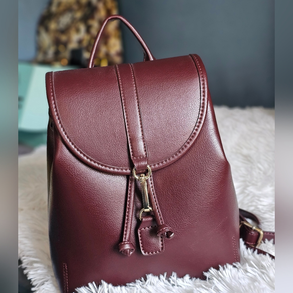 Nordstrom Faux Leather Mini Women's Backpack - Wine / Oxblood